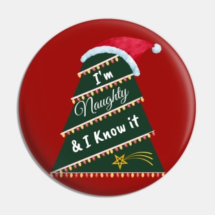 Cute christmas naughty & I know it tree design for Pin