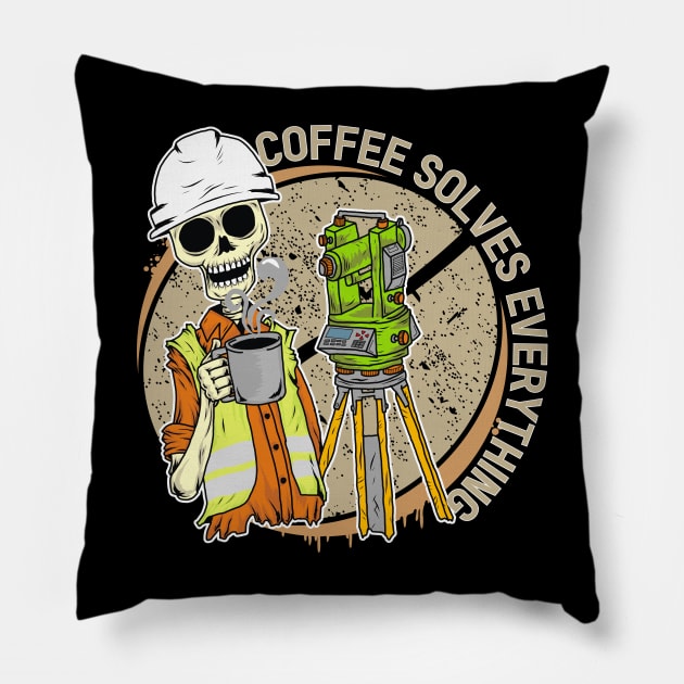 coffee solves everything Pillow by AZMTH CLOTHING