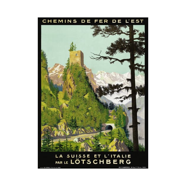 France Vintage Travel Poster Loetschberg Restored 1910 by vintagetreasure