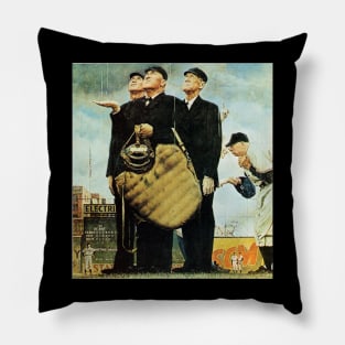 Bottom Of The Sixth 1949 - Norman Rockwell Pillow