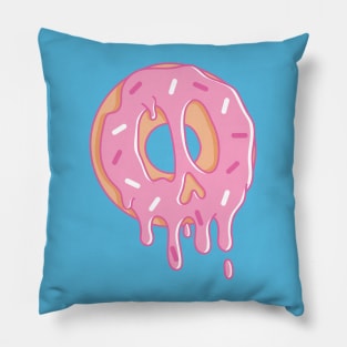 Dripping Donut Skull Pillow