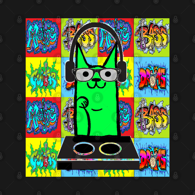 pop art graffiti music cat 333 by LowEndGraphics