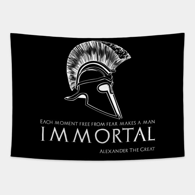 Each moment free from fear makes a man immortal - Alexander The Great Tapestry by Styr Designs