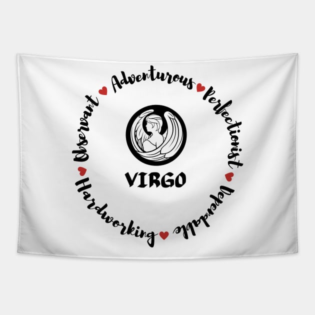 Virgo ♍ Zodiac Sign Astrology Tapestry by Bro Aesthetics