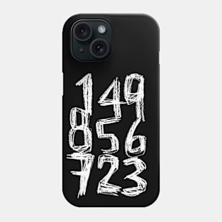 Random White Numbers Phone Case