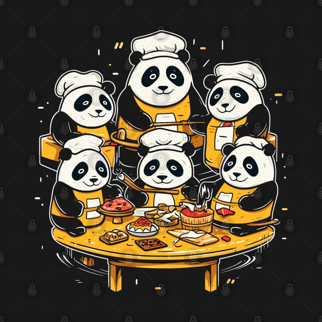 Panda Food Passion: Restaurant Ramen Panda Feast Mode: Culinary Cuteness by Kibo2020