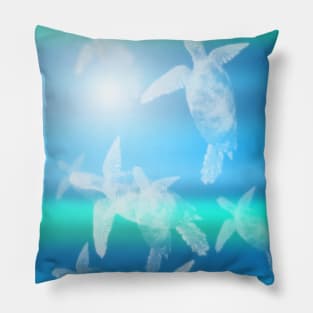 Turtles in the Ocean Pillow