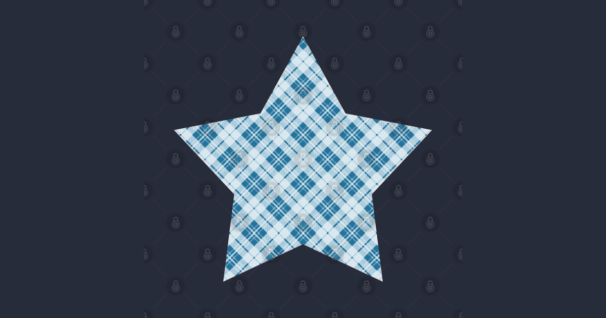 Trendy Light Blue tartan pattern Star - Christmas - T-Shirt | TeePublic