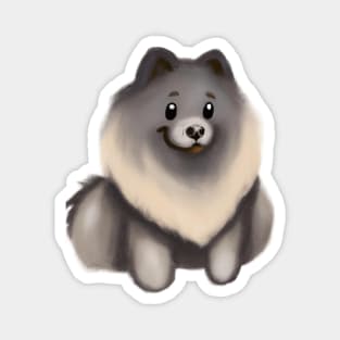 Cute Keeshond Drawing Magnet