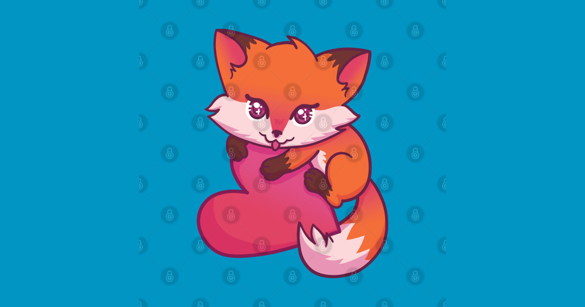 Cute Foxy Heart Fox Sticker Teepublic 2447