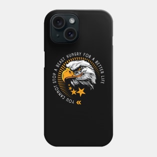 Golden Eagle with Stars and Quote Phone Case