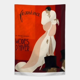Vintage Femina Magazine Cover Tapestry