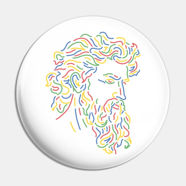 Colorful Greek God Silhouette Drawing Pin by MelihsDump