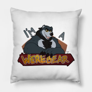 I'm a werebear, black Pillow