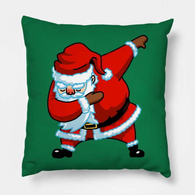 Rad Snowboard Santa Claus T-shirt Dab Santa Christmas Gift Pillow by vo_maria