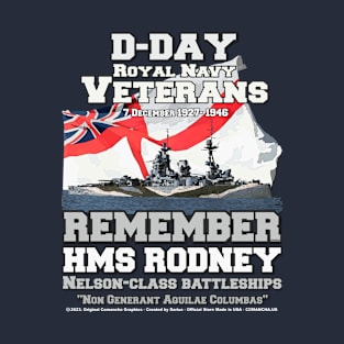 REMEMBER HMS Rodney - Royal Navy Battleship T-Shirt