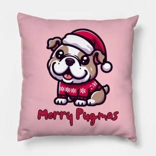 Santa Pugmas Dog Pillow