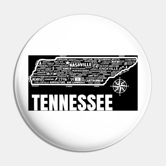 Tennessee Map Pin by fiberandgloss