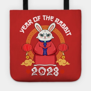 Yin Yan Dabbing Rabbit Chinese New Year 2023 Men Women Kid Tote