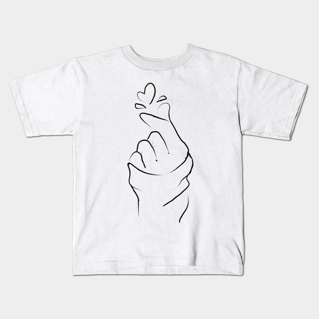 cute korean finger heart korean finger heart kids t shirt teepublic cute korean finger heart