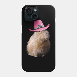 Capybara Wearing Pink Cowboy Hat Phone Case