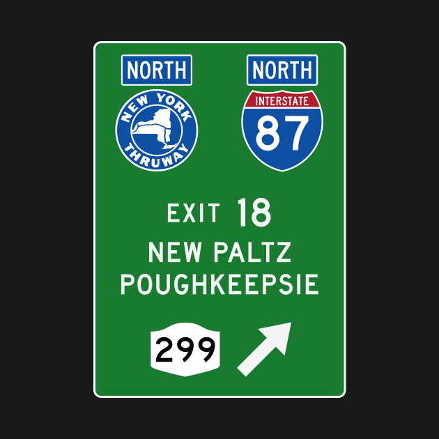 New York Thruway Northbound Exit 18: New Paltz Poughkeepsie Gunks by MotiviTees