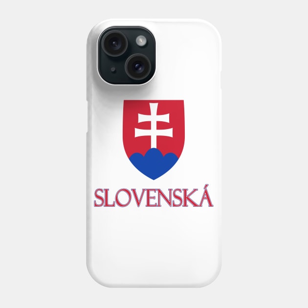 Slovakia - Coat of Arms Design (Slovak Text) Phone Case by Naves