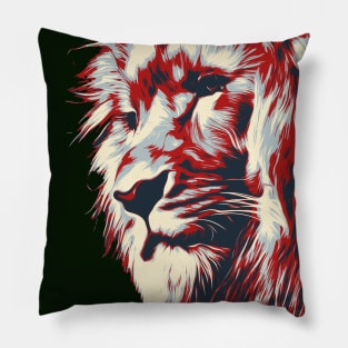 Artistic Lion's head Cute Hand drawn animal Gift Pillow