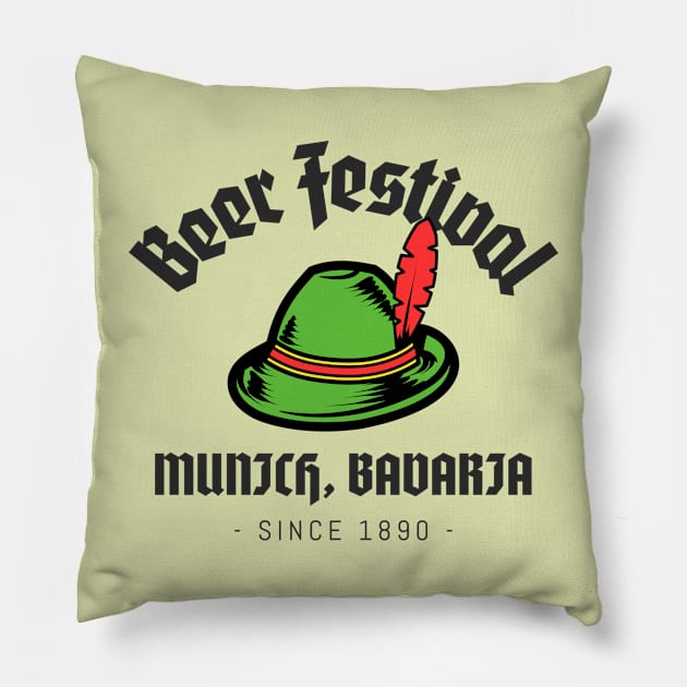 Munich Bavaria Beer Festival Pillow by Tip Top Tee's