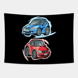 Cartoony German Cars Tapestry