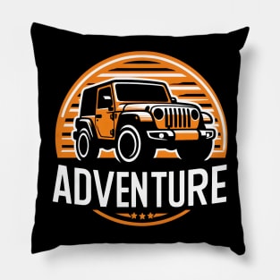 Jeep Wrangler Adventure Pumpkin Orange Pillow