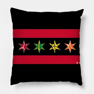 Chicago Flag Starred and Feathered Pillow