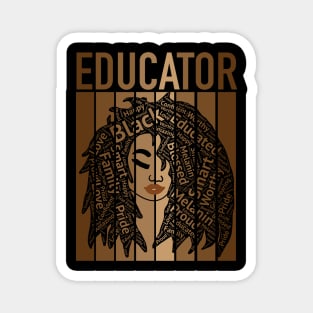 African American Educator Black Teacher Hair Art Magnet