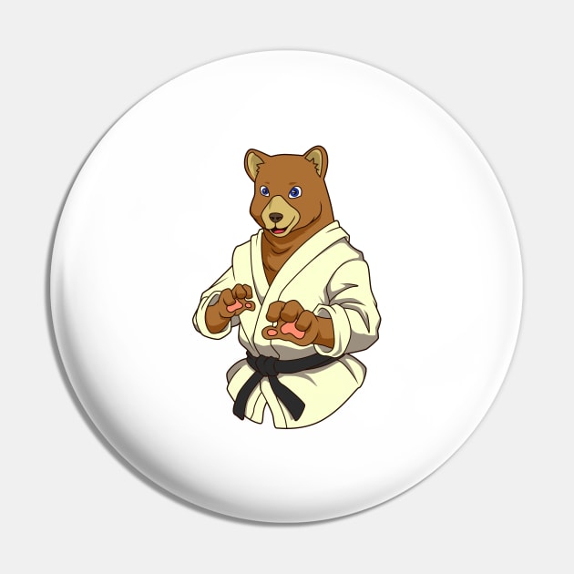 Comic Bear Does Judo Pin by Modern Medieval Design