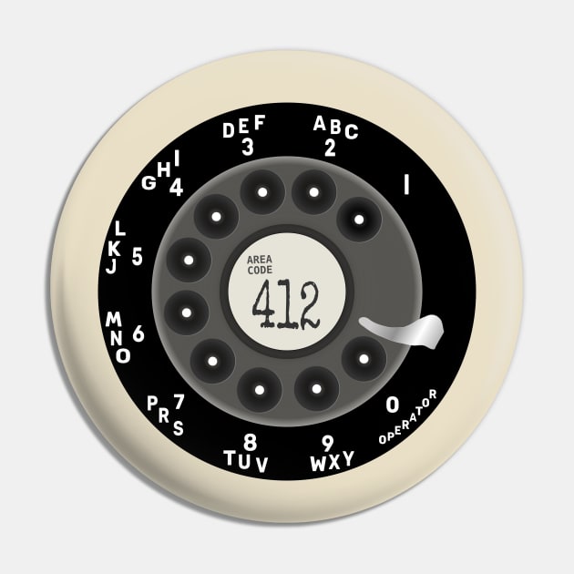 Rotary Dial Phone 412 Area Code Pin by Lyrical Parser