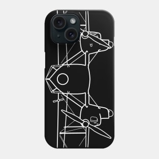 DH Dragon Rapide 1930s classic aircraft white outline graphic Phone Case