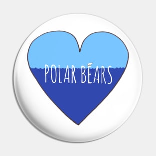 Stranded Polar Bear Love Pin