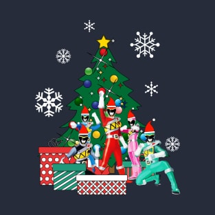 Power Rangers Around The Christmas Tree T-Shirt