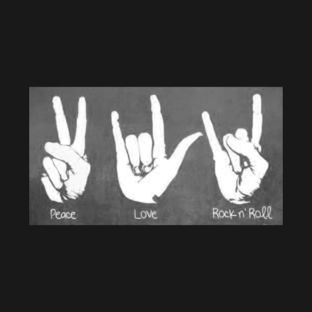 Peace, Love and Rock n' Roll sign language by HerbalBlue