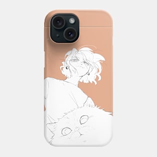 Girl with cats Phone Case