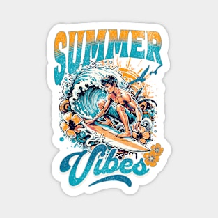 Summer Vibes Surfing Magnet