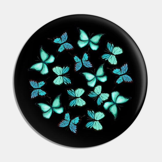 Blue butterflies Pin by JuliaBadeeva