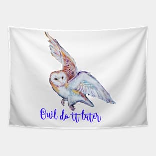 Barn owl in flight Tapestry