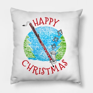 Christmas Bass Clarinet Clarinetist Woodwind Musician Xmas 2022 Pillow