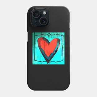 Artful Heart Turquoise & Red Phone Case