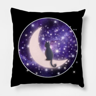 Cosmic Kitty Moon Pillow