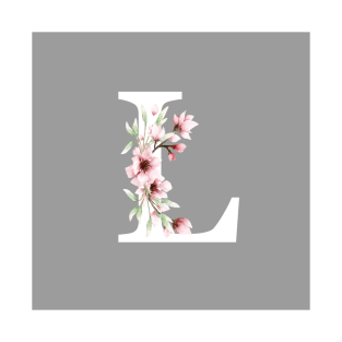 Letter L Monogram With Cherry Blossoms T-Shirt