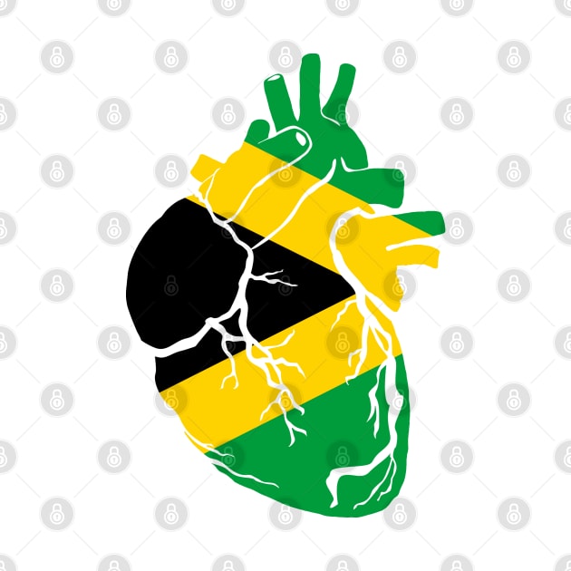 Anatomical heart design, Jamaican flag by Bun Art Store