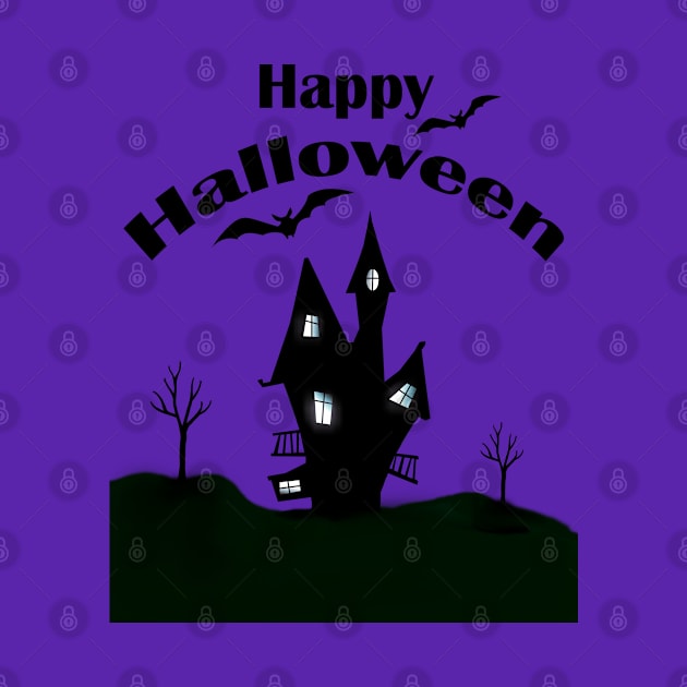 Happy Halloween House by Night Horror