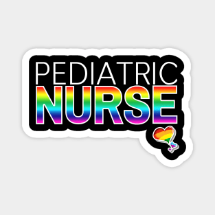 Pediatric Nurse Rainbow Letters Magnet